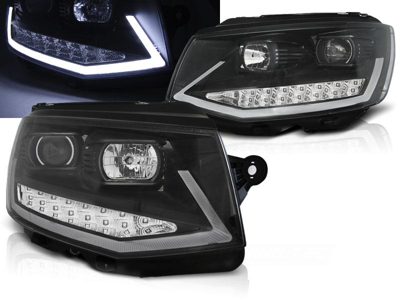 Scheinwerfer Drl Led Tagfahrlicht F R Vw T Bj Schwarz Mit Led