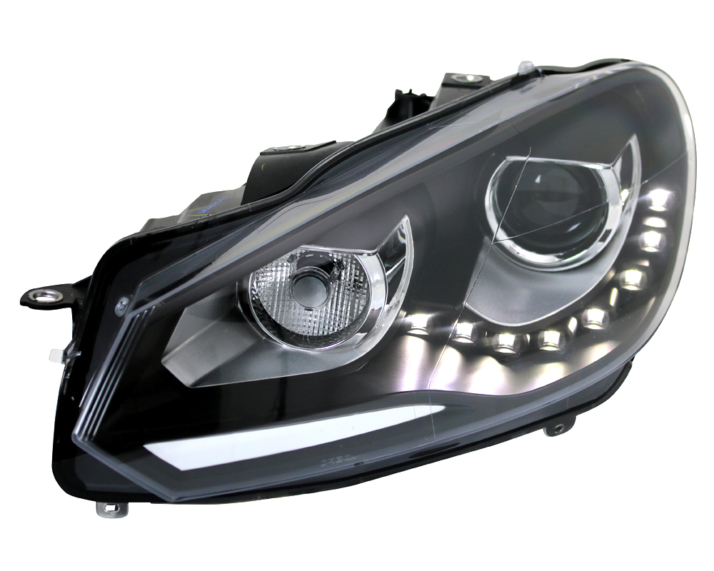 Scheinwerfer DRL LED Tagfahrlicht für VW Golf 6 Bj. 08-13 Schwarz