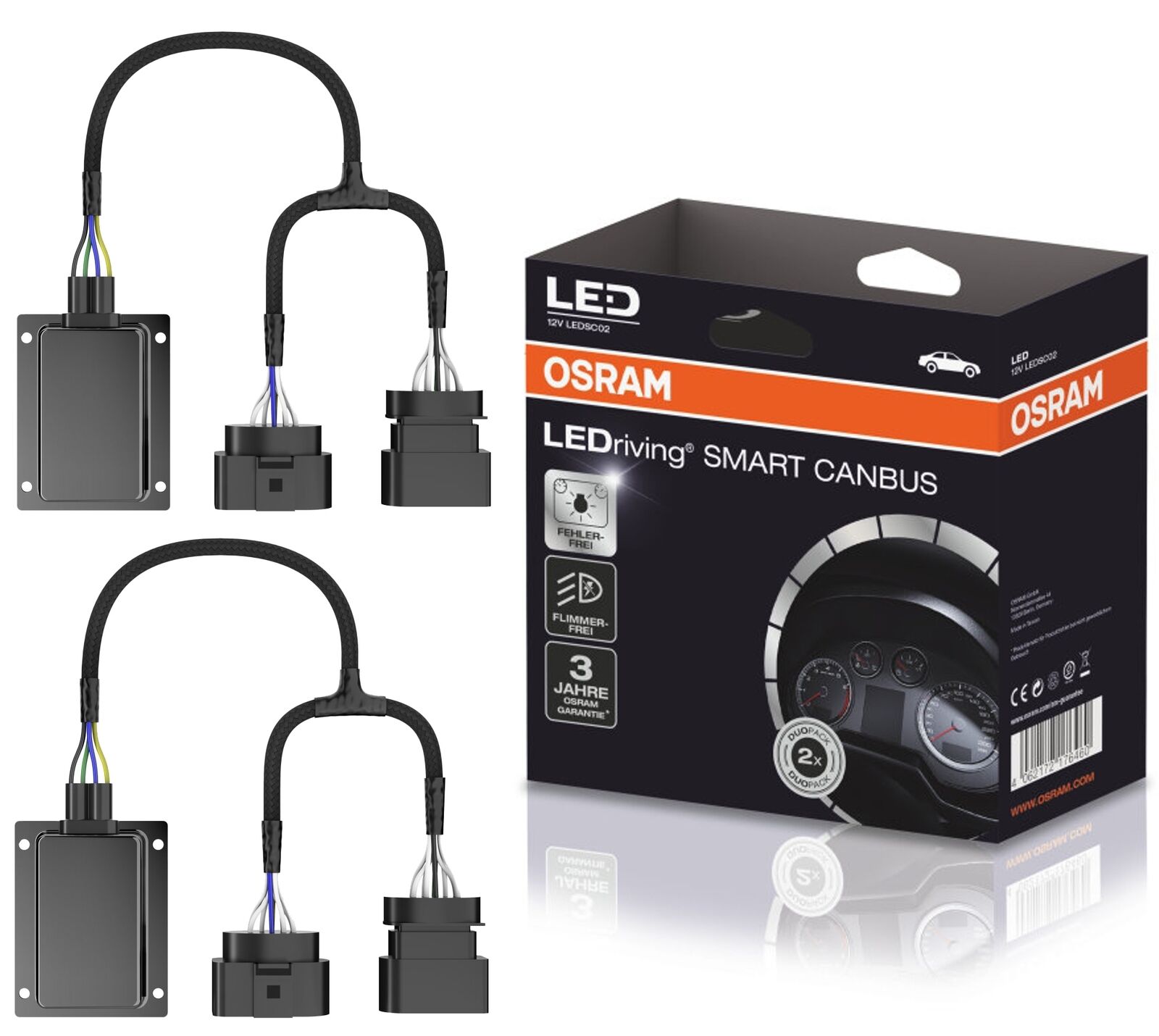 OSRAM NIGHT BREAKER H7 LED 220% Set für VW Tiguan 5N 11-15 H7 & Canbus- Adapter
