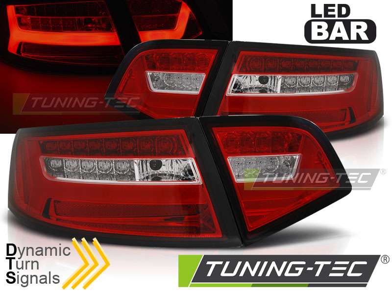 Led Lightbar Rückleuchten rot chrom dyn. für Audi A6 4F fashion Avant