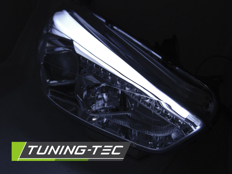 Scheinwerfer DRL LED Tagfahrlicht für Ford Focus 3 Bj. 15-18 Chrom mit  dynamischem Blinker, Bj. 2015-2018, Focus MK3, Ford, Scheinwerfer