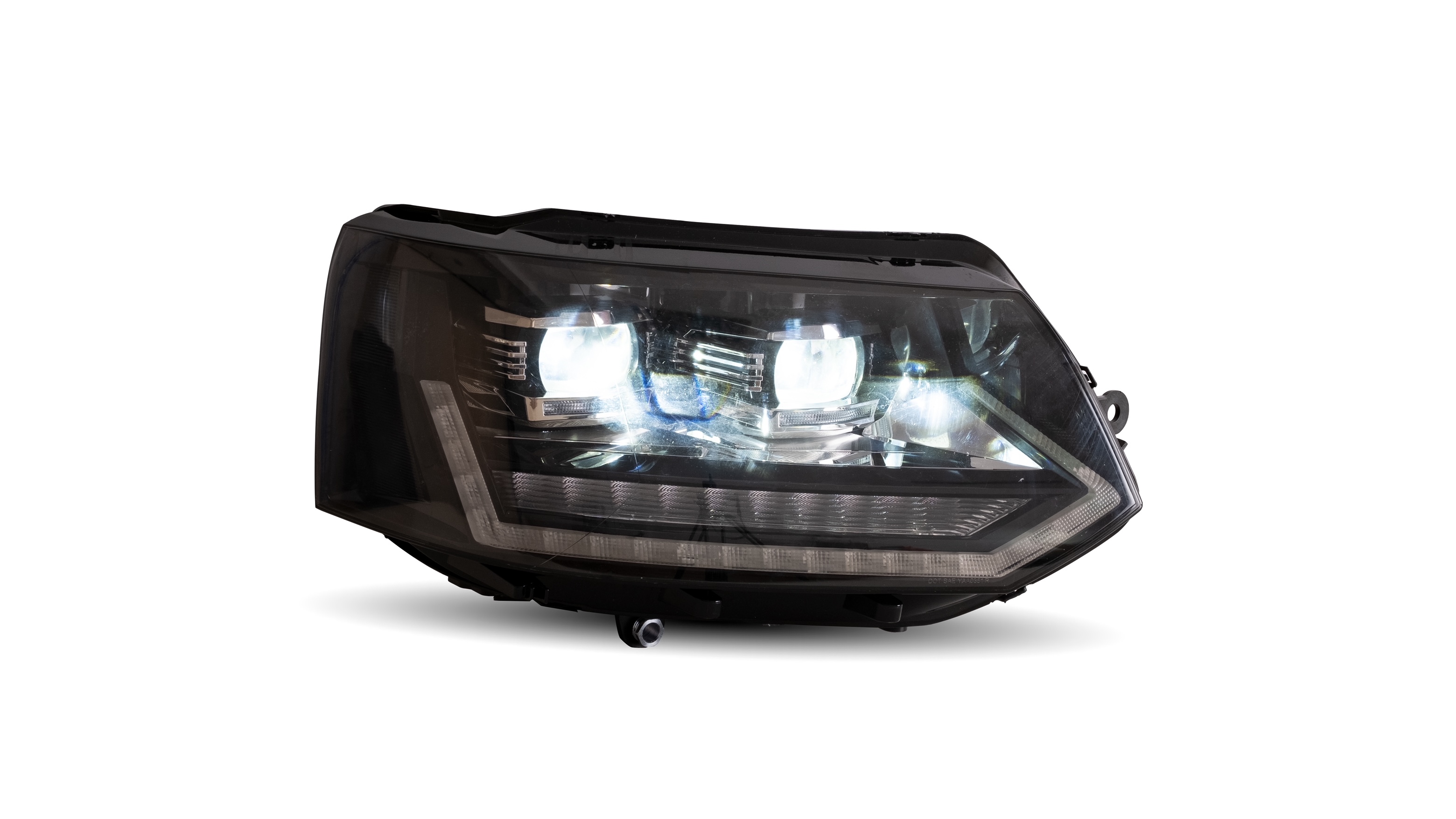 VOLL LED Scheinwerfer Tagfahrlicht für VW T5 GP Facelift Bj. 10-15 Schwarz  mit dynamischem LED Blink, T5 Facelift (GP), VW, Scheinwerfer